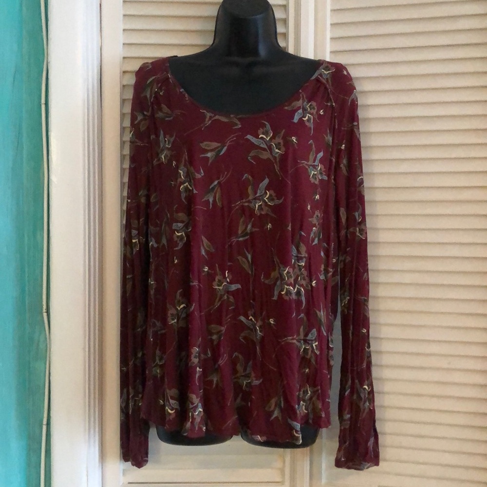 Free People open back floral blouse